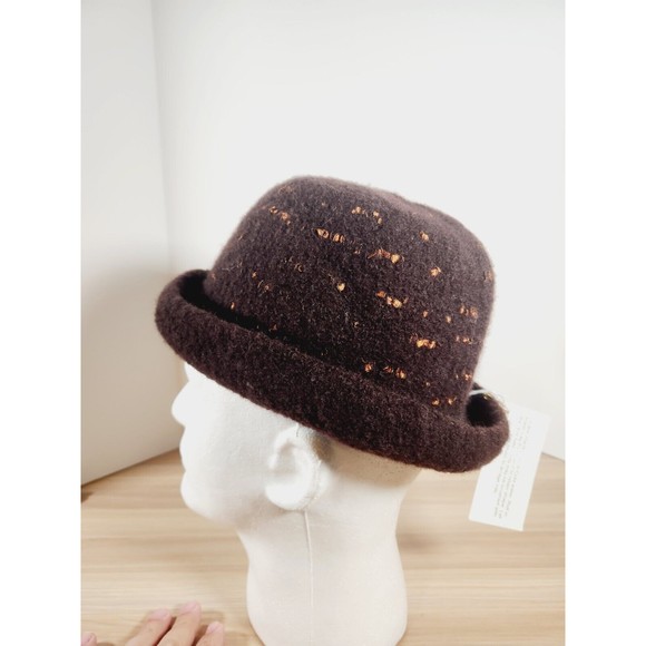 Handmade Felted Wool Women's Brown Gold‎ BOHO Flapper - Picture 3 of 7